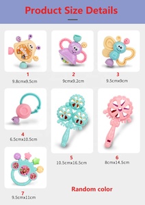 Jouets en plastique pour l'éducation précoce des bébés <span class=keywords><strong>3</strong></span> <span class=keywords><strong>mois</strong></span> Accessoires de hochet à poignée multifonctionnels <span class=keywords><strong>Jouet</strong></span> de dentition souple pour enfants - Product Image 2