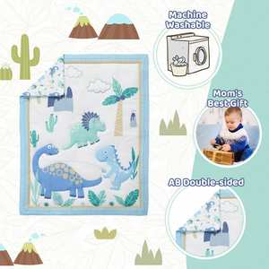 Ensemble de literie pour berceau de bébé bleu clair avec drap-housse, couvre-lit à volants anti-poussière pour nouveau-né, nourrisson et tout-petit - Product Image 6