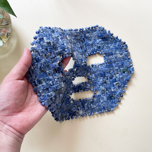 Mascherina blu color giada per la cura della pelle del viso maschera per il Relax degli occhi maschera per il sonno di cristallo naturale viola di raffreddamento e terapia a caldo - Product Image 6