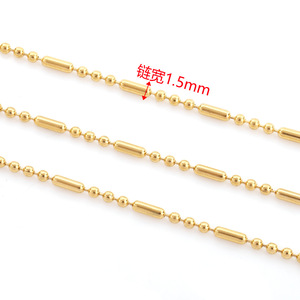 Cadena de acero inoxidable con cuentas, relación 3:1, color dorado, para la fabricación de pulseras, accesorios de joyería DIY H1465 - Product Image 2