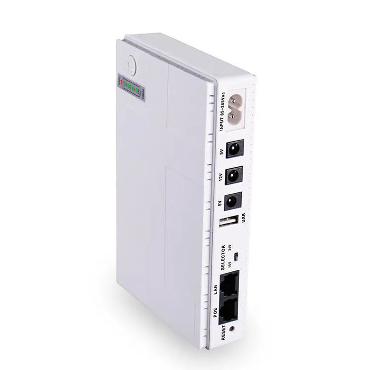 미니 DC UPS 5V 9V 12V 24V POE 18w 36W OEM/ODM 8800/10400 5V 9V 12V 업 백업 리튬 배터리 DC 미니 220v UPS 모뎀 카메라 용