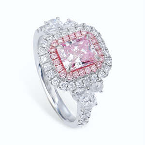 Anillo de Diamantes Cultivados en Laboratorio con Certificado IGI, Diseño Personalizado Xingyue, Clásico, para Compromiso o Boda, para Hombre y Mujer, Oro de 18k, Gema Rosa, Regalo - Product Image 2