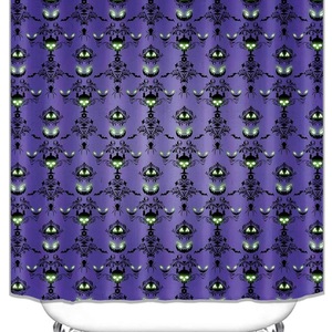 Cortina de Ducha de Poliéster con Diseño de Calabaza, Fantasma y Calavera de Halloween, Impresión Digital, Impermeable, Personalizada, Moderna, Venta al por Mayor 2 - Product Image 2