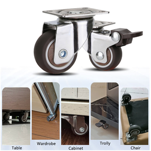 Rodízios de Mobiliário Silenciosos de Alta Qualidade com Rolamento de Esferas Giratório para Cargas Leves, TPR, 1, 1.25, 1.5, 2, 2.5, 3 e 4 polegadas - Product Image 3