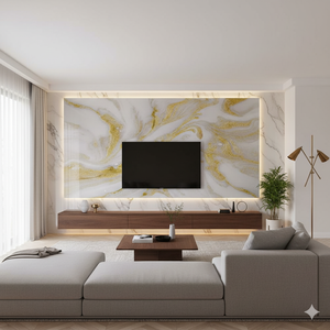 PVC壁パネルカスタマイズされた大理石のテクスチャ付き防水表面とサイズオプションホームデコアPVC大理石の壁パネル - Product Image 2