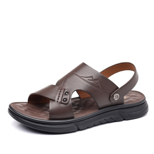 Sandalias de Hombre con Tiras Cruzadas, Primera Capa de Piel de Vaca, Suela de Goma Antideslizante, Casuales de Verano, Punta Abierta, Forro de Cuero Genuino - Product Image 5