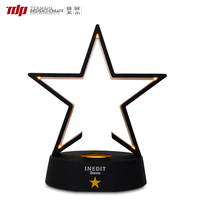 Présentoir à vin en acrylique LED pentagramme entièrement personnalisé et illuminé TDP