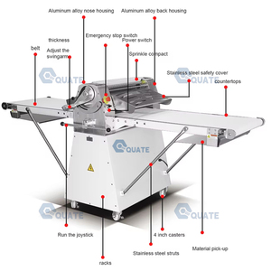 Machine à laminer la pâte commerciale à grande échelle pour la production de pizza, de croissants et de pain dans les boulangeries - Product Image 4