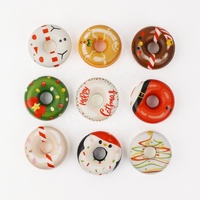 Vente en gros mignon PU mousse beignet porte-clés Squishy Fidget jouet pour le soulagement du stress et de l'anxiété décoration de bureau cadeau fournitures de vacances de Noël