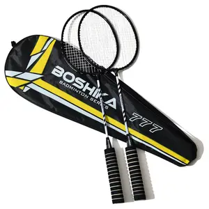 Ensemble de Badminton, 2 Pièces/Ensemble Raquette de Badminton  Professionnelle en Alliage de Fer avec Sac de Raquette et Poignée en Nylon  pour