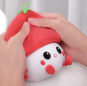 Holiday Gift Cute Cartoon Strawberry Silicone <b>Night</b> <b>Light</b> USB Rechargeable Small <b>LED</b> Bedside Lamps for Kids bedroom Home Dec - Product Image 3