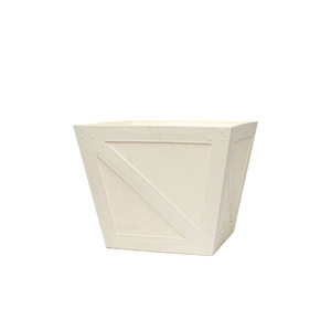 Pot de fleurs carré en résine, nouveau motif grain de bois et écorce d'arbre, sur pied, robuste et durable, <span class=keywords><strong>pour</strong></span> roses grimpantes, texture naturelle du grain du bois - Product Image 4