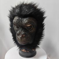 Masque en latex de gorille réaliste, costume de singe pour Halloween, accessoire de tête effrayant pour fête, cosplay, ou déguisement animal