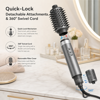 Sèche-cheveux multi-usages 10-en-1 1400W 110000RPM BLDC à air chaud haute vitesse, brosse volumisante et boucleur automatique pour salon