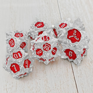 Juego de dados poliédricos de acrílico y metal Accesorio de juego de rol de mesa de 14 piezas para juegos DND Inspirado en Multiple Lotus - Product Image 5
