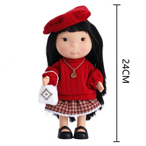 <span class=keywords><strong>Muñeca</strong></span> Reborn de Vinilo Suave de 24 CM, <span class=keywords><strong>Muñeca</strong></span> de Juguete con Vestido de Moda y Ropa Extraíble, Sombrero, Regalo de Cumpleaños y Navidad para Niños - Product Image 5