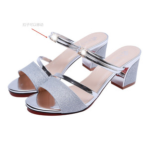 Nuovi <span class=keywords><strong>Sandali</strong></span> per le donne del partito da sposa albicocca verde A Punta Le Dita Dei Piedi Pompe bottoms ragazza di Gomma pattini di Vestito <span class=keywords><strong>tacco</strong></span> grosso - Product Image 2
