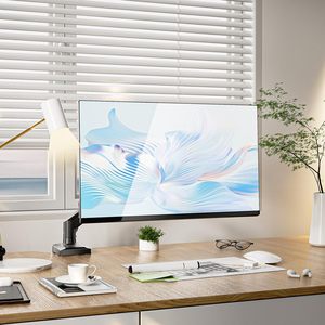 Support de moniteur simple à ressort mécanique en <span class=keywords><strong>acier</strong></span>/aluminium ZhongQu DT-01B 13"-34" 9kg, fixation sur <span class=keywords><strong>poteau</strong></span>, support VESA, nouveau stock - Product Image 3