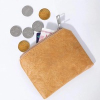 Pochette de rangement compacte pour clés et écouteurs, porte-monnaie avec fermeture éclair, porte-cartes d'identité et de visite en papier Tyvek, pochette à monnaie