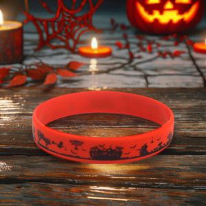 Pulsera de Silicona de Halloween con Diseño de Calabaza y Murciélago, Logotipo Personalizado, Impermeable, Regalo para Fiestas - Product Image 4