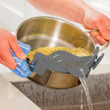 Passoire à pâtes en silicone sans BPA Syh563, pliable et mains libres, pour casseroles, poêles, bols, usage domestique – Vente en gros - Product Image 2