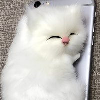 Peluche réaliste chaton en fausse fourrure douce, figurine de chat endormi, ornement décoratif mignon pour cadeau