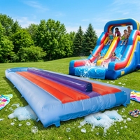 Grand toboggan aquatique gonflable YIBEI avec piscine, toboggan aquatique gonflable en PVC, jouet aquatique gonflable d'été pour les événements en plein air