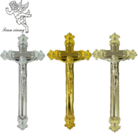 Jésus 2 #   Crucifix en plastique ABS multicolore, croix filigranée ornée, accessoires décoratifs pour cercueil, fournitures funéraires