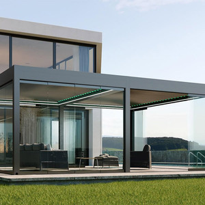 Pérgola Bioclimática de Aluminio Personalizada, Impermeable, con Toldo Motorizado Deslizante y Techo de Láminas - Product Image 4