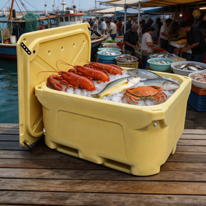 Glacière isotherme portable rotomoulée moderne de 460 L grande capacité en PE pour <span class=keywords><strong>le</strong></span> stockage d'aliments et de canettes, idéale pour <span class=keywords><strong>le</strong></span> transport de poissons vivants et de crevettes - Product Image 1