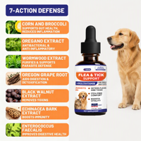 Gouttes liquides anti-puces et tiques pour animaux de compagnie, supplément multivitaminé, absorption rapide, soutien immunitaire et confort anti-démangeaisons