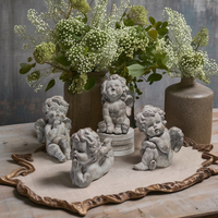 Statue de jardin d'anges chérubins en ciment créatif Figurine d'ange mignon décoration de jardin maison produit unique de bibelot