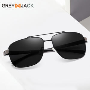 Lunettes de soleil polarisées pour hommes, monture métallique double pont, verres TAC UV400, monture complète or et noir, style cycliste - Product Image 2