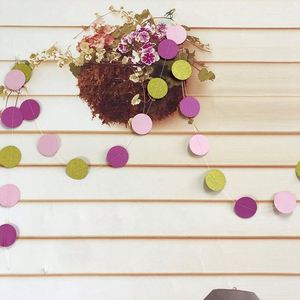 OEM 2m Long Paper Circle Garland with Gold Glitter Dots, Perfect for Party Wall Decor, Wedding Supplies, Birthday Celebration - Product Image 3