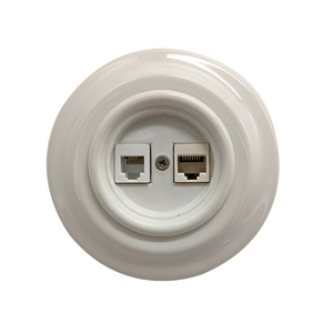 Montage encastré électrique Vintage céramique <span class=keywords><strong>Double</strong></span> ordinateur RJ45 <span class=keywords><strong>prise</strong></span> murale <span class=keywords><strong>Internet</strong></span> universelle <span class=keywords><strong>pour</strong></span> la décoration - Product Image 2
