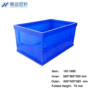 HAOSEN Plastic Folding <strong>Crate</strong> Stackable Durable Lightweight Design Standard Size for Automotive Assembly Line Kanban Card Holder - Product Image 5