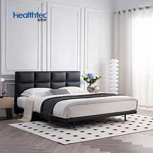 Cadre de lit pleine grandeur <span class=keywords><strong>avec</strong></span> base en latte de bois mobilier de chambre <span class=keywords><strong>à</strong></span> coucher lit en cuir lit en polyuréthane - Product Image 2