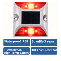 Panel Solar, Luces Exteriores Impermeables de Aluminio IP68, Luces LED Intermitentes o Fijas Tipo Ojo de Gato, Alta Intensidad Luminosa, 100h de Iluminación