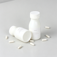 Süt Şişesi Şeklinde PET Plastik Hap Şişesi Beyaz Vitamin Kapsül Tablet Sağlık Takviyesi Kabı Özel Baskı