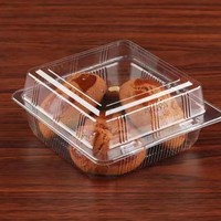Contenants alimentaires jetables transparents pour pâtisserie, gâteaux, boîtes d'emballage en plastique à clapet pour desserts, bonbons, biscuits