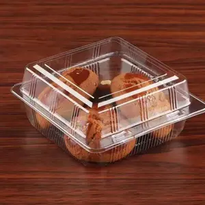 Прозрачный одноразовый контейнер для пищевых продуктов, пластиковая раскладушка, упаковка для десерта, торта, конфет