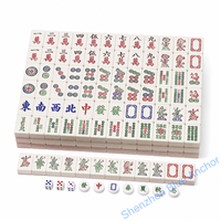 Ensemble de Mahjong américain de luxe en coquille avec des tuiles à motifs floraux et de dragons pour les soirées de jeux détente