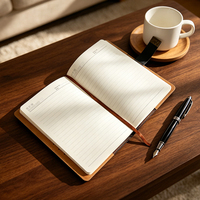 Carnet de notes professionnel A5 en cuir rigide avec 100 feuilles, reliure cousue, verrouillage par mot de passe, journal créatif pour le travail, idéal comme cadeau