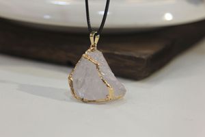 Kalung Liontin Batu Alam Perhiasan Batu Permata Tidak Beraturan Kalung Boho Hadiah Wanita Buatan Tangan Unik Manis untuk Dipakai Sehari-hari - Product Image 6