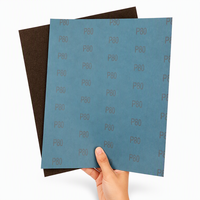 Papier abrasif bleu imperméable P80 prêt à être expédié, 23*28cm, carbure de silicium, papier abrasif en latex pour le bois, qualité similaire à Matador
