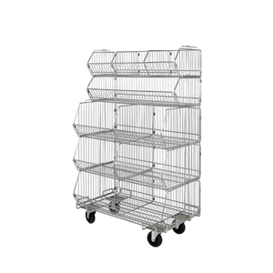 <b>Metal</b> Gondola Supermarket Shelving 5-Tier <b>Grid</b> Rack With Back Epoxy Coated Heavy Duty Freestanding Display Storage Unit - Product Image 1