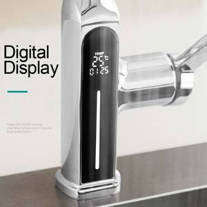 Robinet de cuisine évier pulvérisateur anti-éclaboussures en laiton chaud et froid extractible rétractable extensible pivotant <span class=keywords><strong>lave</strong></span>-<span class=keywords><strong>vaisselle</strong></span> bassin - Product Image 3