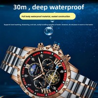Montre de luxe de style professionnel à quartz en acier inoxydable 10 mm, subtilement opulente, polyvalente, haut de gamme, multifonctionnelle, étanche, avec aiguilles lumineuses