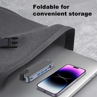 Support d'ordinateur portable pliable et portable en aluminium et ABS+silicone pour bureau – Accessoire de bureau rafraîchissant