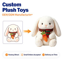 Peluches personnalisées sur mesure, lapin blanc avec carotte, OEM ODM pour comptoir de fleuriste, CE